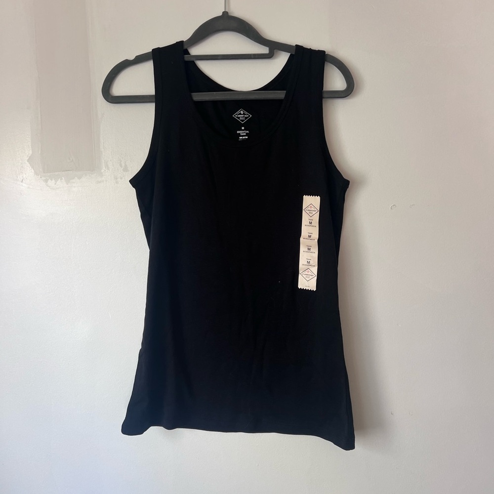 St. John's Bay Black Essential Tank Top NWT medium